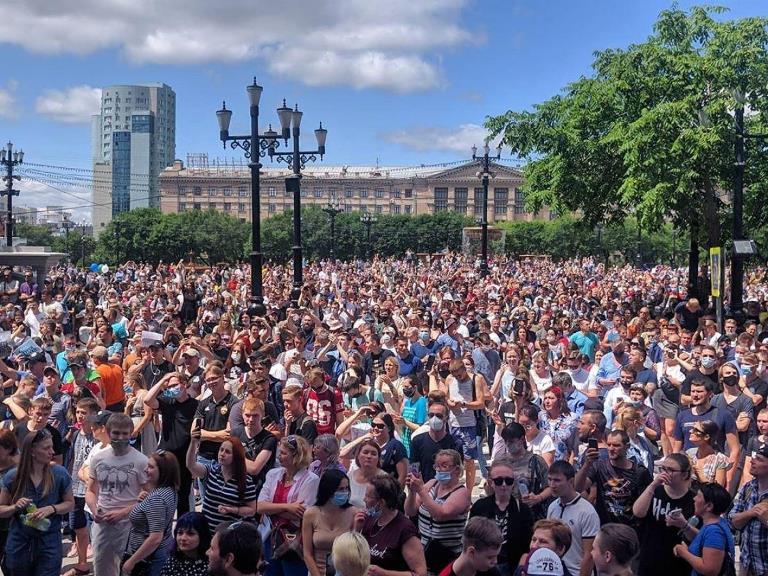 В Хабаровске прошла новая акция в поддержку арестованного губернатора